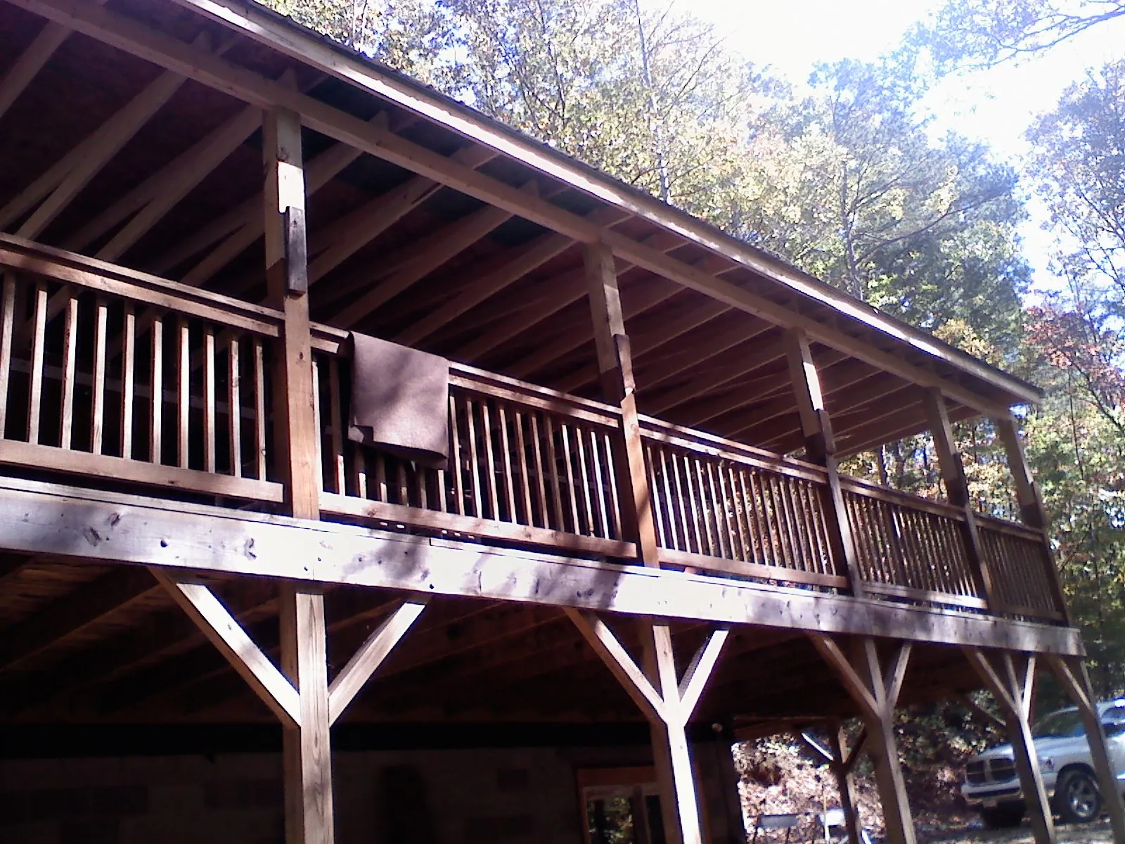 Timber framing under a new elevated porch and deck — Roof Leak Repair in Ransom by Roofing Brothers